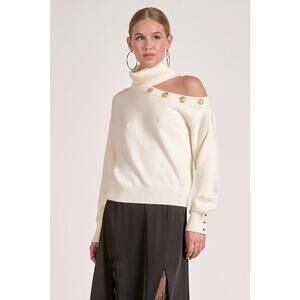 Cream open shoulder sweater